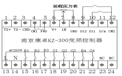 恒壓（yā）變頻供水控製器接線圖